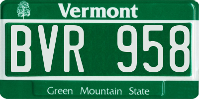 VT license plate BVR958