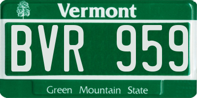 VT license plate BVR959