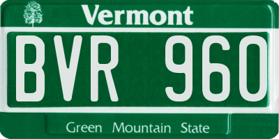 VT license plate BVR960
