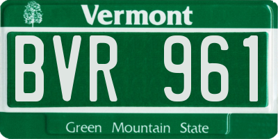 VT license plate BVR961