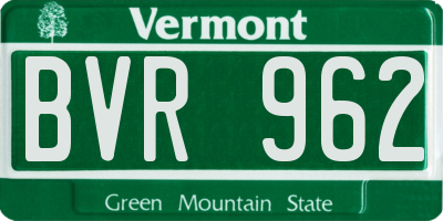 VT license plate BVR962