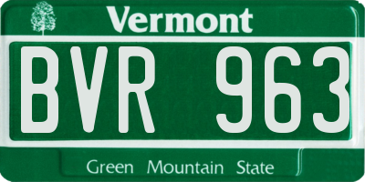 VT license plate BVR963