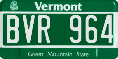 VT license plate BVR964