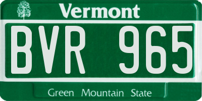 VT license plate BVR965