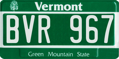 VT license plate BVR967