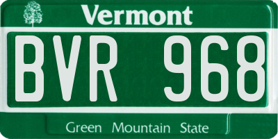 VT license plate BVR968