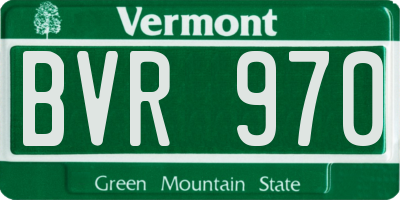 VT license plate BVR970