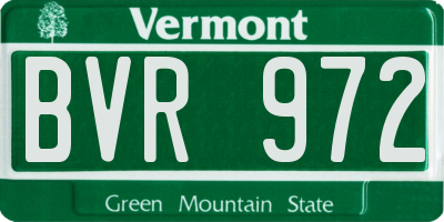 VT license plate BVR972