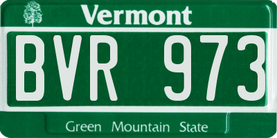 VT license plate BVR973