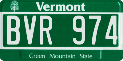 VT license plate BVR974