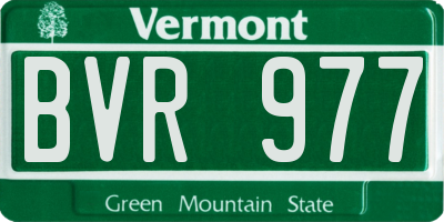 VT license plate BVR977