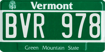 VT license plate BVR978