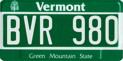 VT license plate BVR980