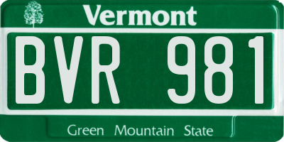 VT license plate BVR981