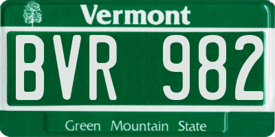 VT license plate BVR982