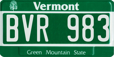 VT license plate BVR983