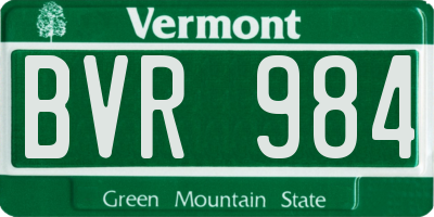 VT license plate BVR984