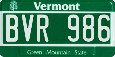 VT license plate BVR986