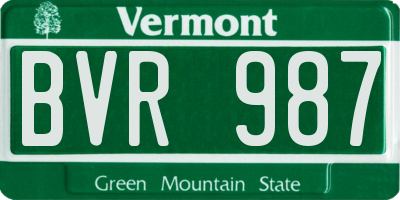 VT license plate BVR987