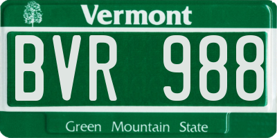 VT license plate BVR988