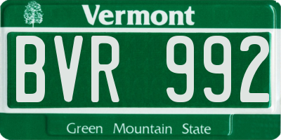 VT license plate BVR992