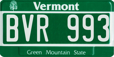 VT license plate BVR993