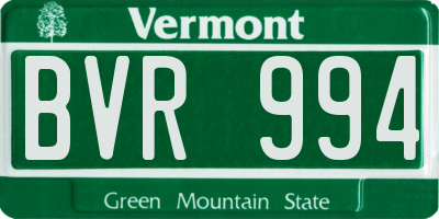 VT license plate BVR994