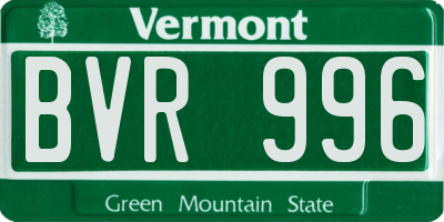 VT license plate BVR996