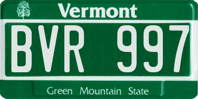 VT license plate BVR997