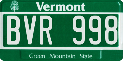 VT license plate BVR998