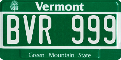 VT license plate BVR999
