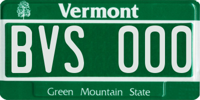 VT license plate BVS000