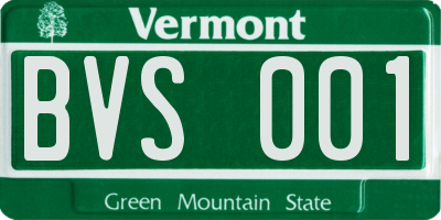 VT license plate BVS001