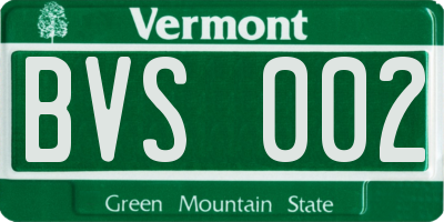 VT license plate BVS002