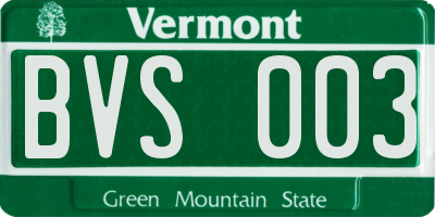 VT license plate BVS003