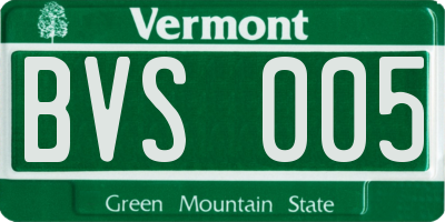 VT license plate BVS005