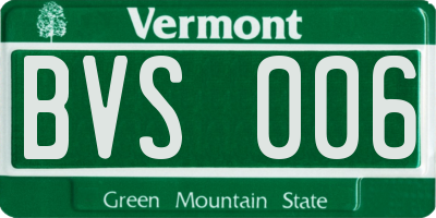 VT license plate BVS006