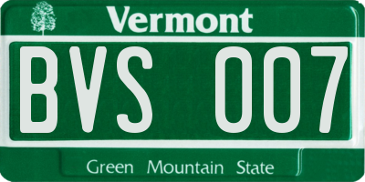VT license plate BVS007