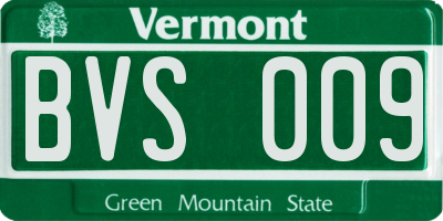 VT license plate BVS009