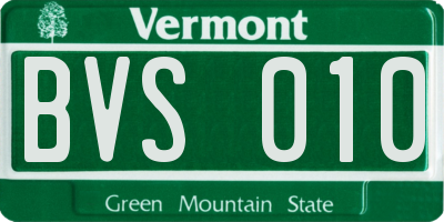 VT license plate BVS010