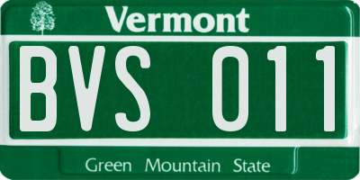 VT license plate BVS011