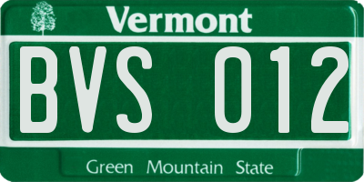 VT license plate BVS012
