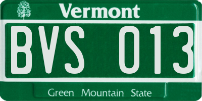 VT license plate BVS013