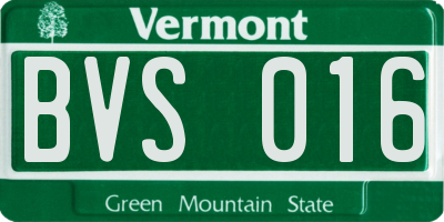 VT license plate BVS016