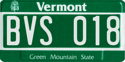 VT license plate BVS018