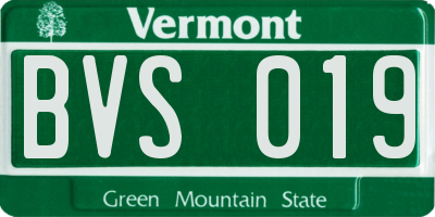 VT license plate BVS019