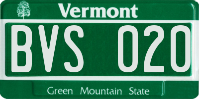 VT license plate BVS020