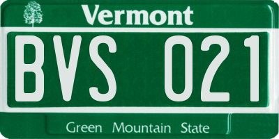 VT license plate BVS021