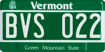 VT license plate BVS022