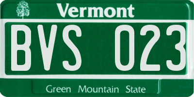 VT license plate BVS023